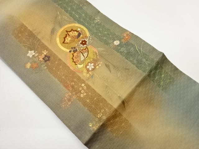 JAPANESE NAGOYA OBI / KINSAI / BUTTERFLY